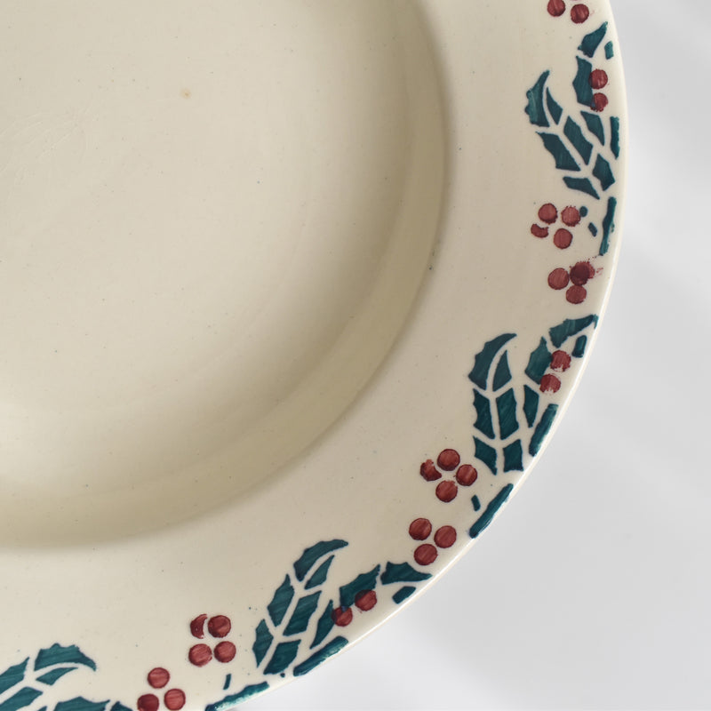 Vintage Deep Plate Digoin & Sarreguemines HOUX (Holly) H