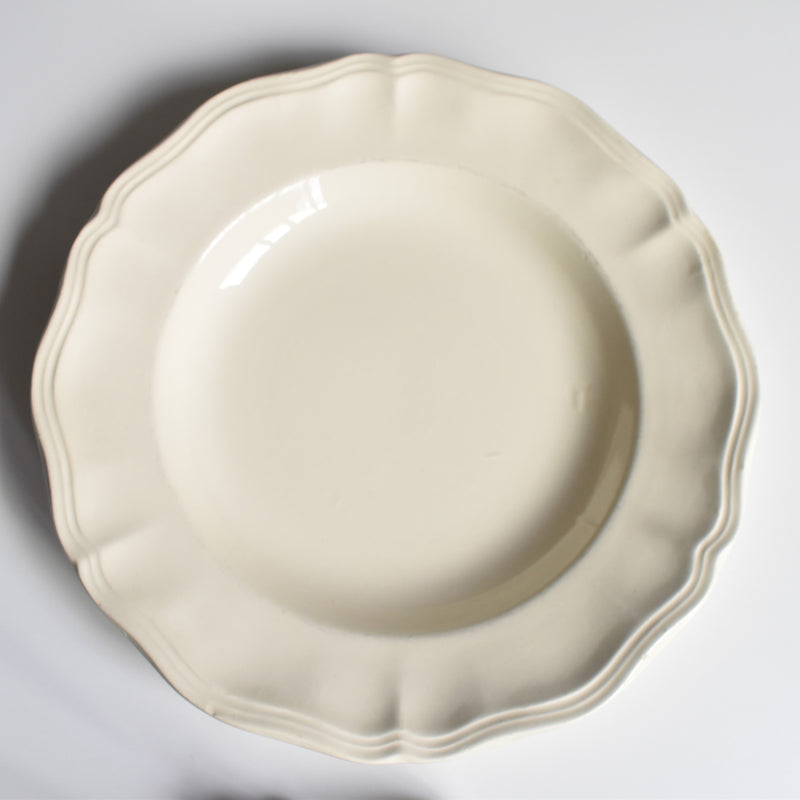 Vintage Deep Dish, Digoin & Sarreguemines, Scalloped Rim, Ivoire B