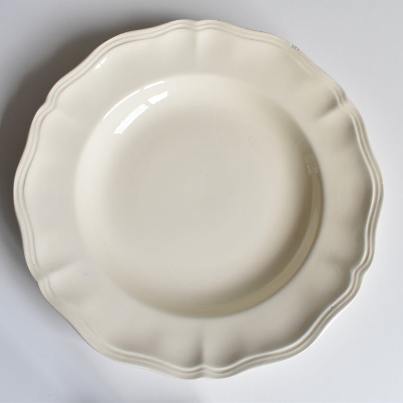 Vintage Deep Dish, Digoin & Sarreguemines, Scalloped Rim, Ivoire B