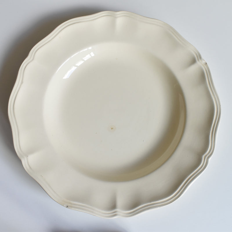 Vintage Deep Plate Digoin & Sarreguemines Floral Rim Ivoire C
