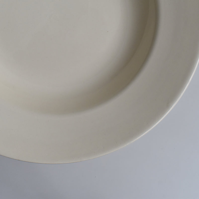 Vintage Digoin & Sarreguemines Deep Plate, Simple Cream A