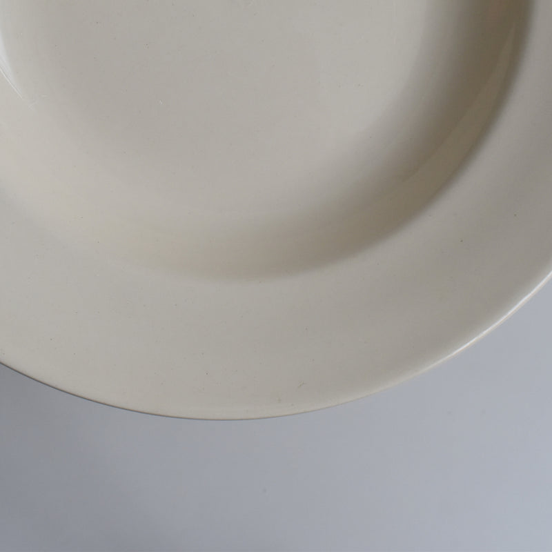 Vintage Digoin & Sarreguemines Deep Plate, Simple Cream A