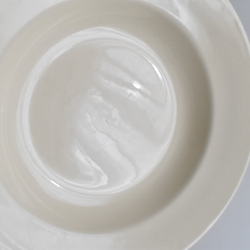 Vintage Digoin & Sarreguemines Deep Plate, Simple Cream A