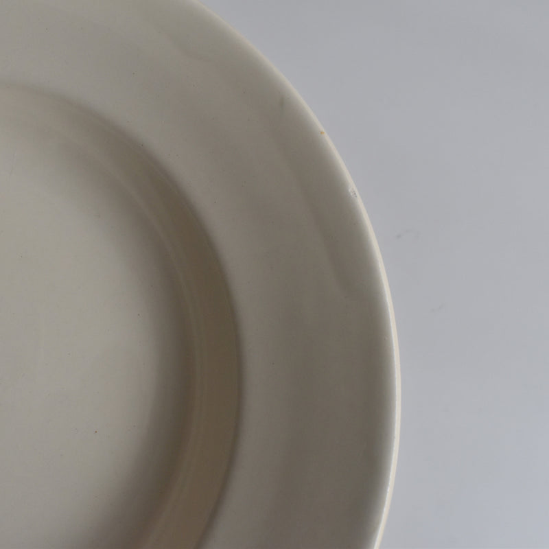 Vintage Digoin & Sarreguemines Deep Plate, Simple Cream A