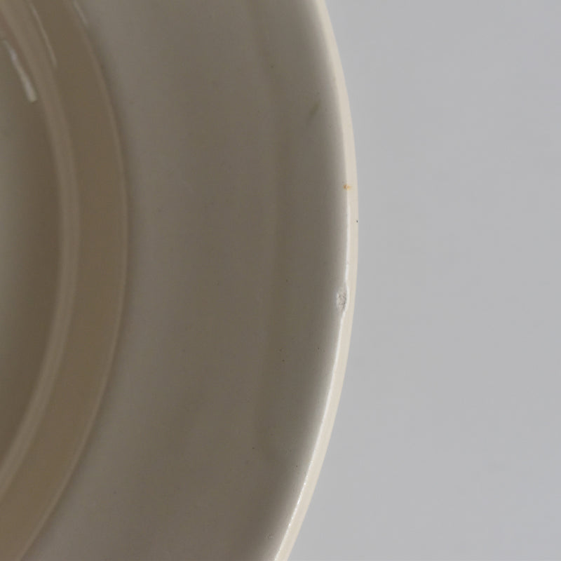 Vintage Digoin & Sarreguemines Deep Plate, Simple Cream A