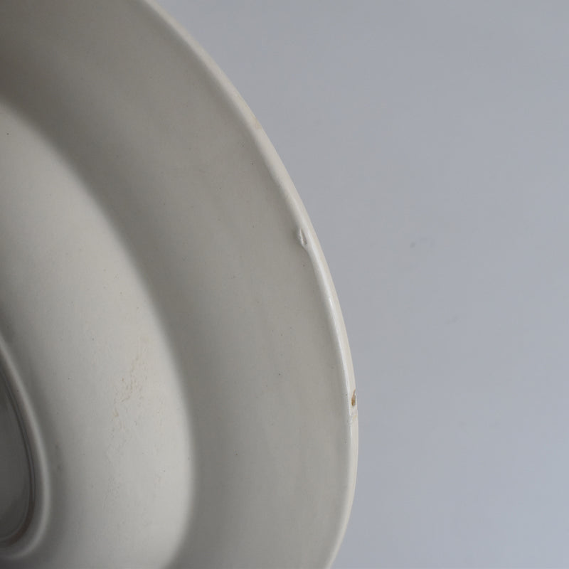 Vintage Digoin & Sarreguemines Deep Plate, Simple Cream A