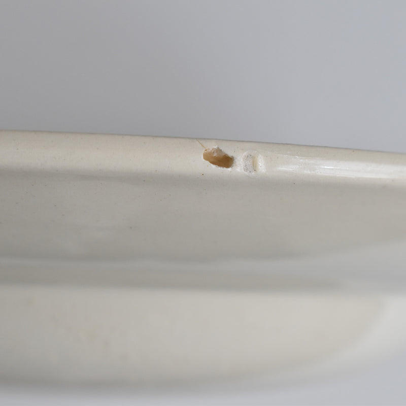 Vintage Digoin & Sarreguemines Deep Plate, Simple Cream A