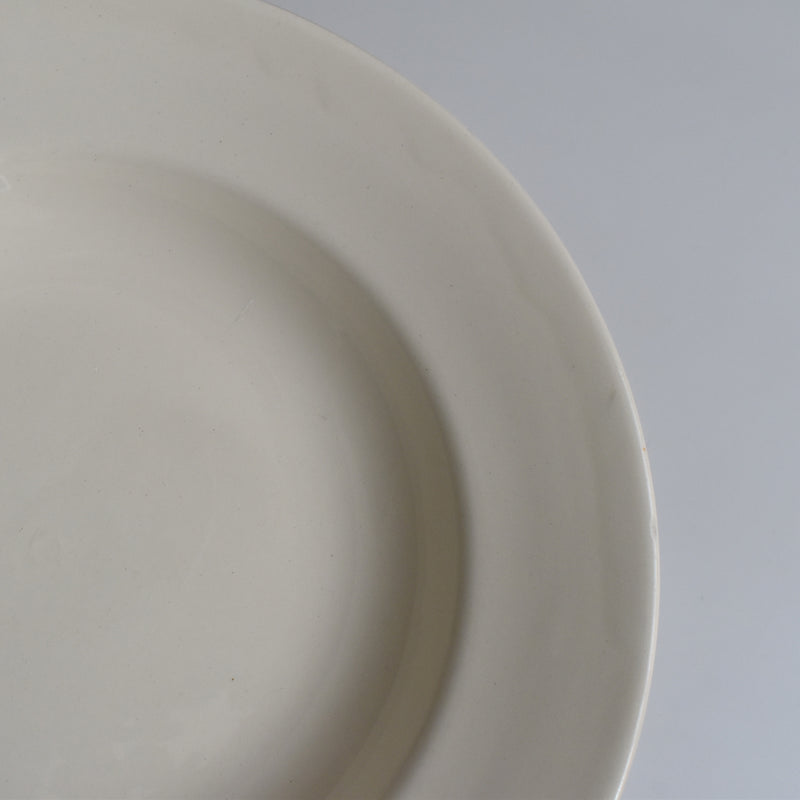 Vintage Digoin & Sarreguemines Deep Plate, Simple Cream A