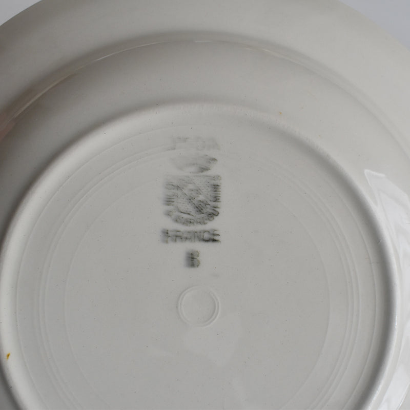 Vintage Deep Plate, Digoin & Sarreguemines, Simple Cream B