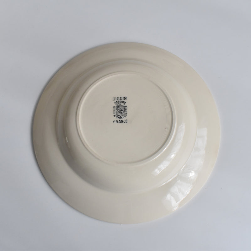 Vintage Deep Plate Digoin & Sarreguemines Simple Cream C
