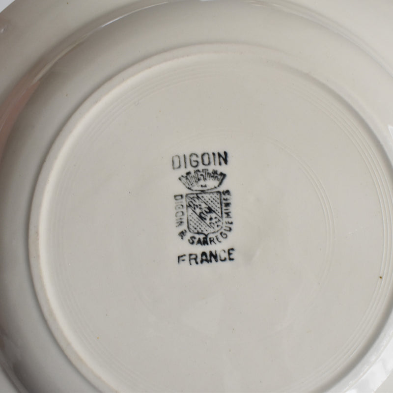 Vintage Deep Plate Digoin & Sarreguemines Simple Cream C