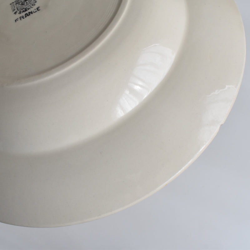 Vintage Deep Plate Digoin & Sarreguemines Simple Cream C