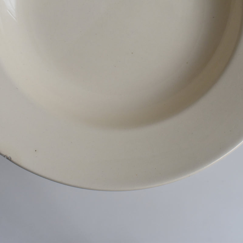 Vintage Deep Plate, Digoin & Sarreguemines, Simple, Cream, D