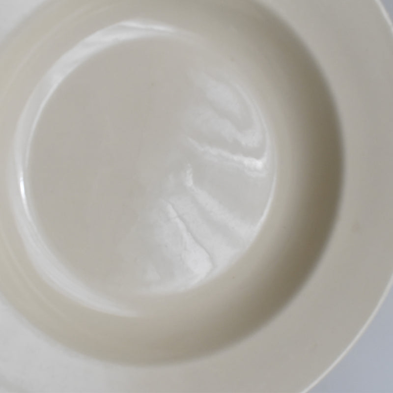 Vintage Deep Plate, Digoin & Sarreguemines, Simple, Cream, D