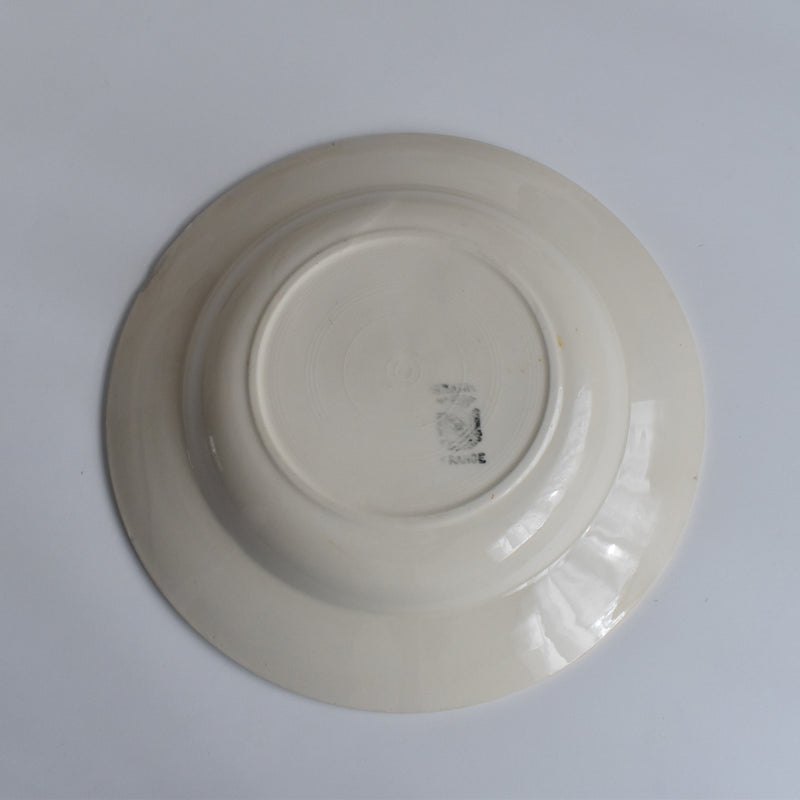 Vintage Deep Plate, Digoin & Sarreguemines, Simple, Cream, D