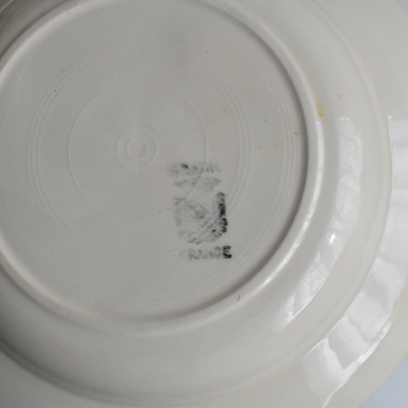 Vintage Deep Plate, Digoin & Sarreguemines, Simple, Cream, D