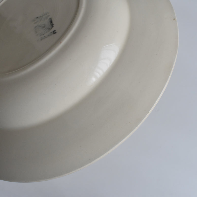 Vintage Deep Plate, Digoin & Sarreguemines, Simple, Cream, D