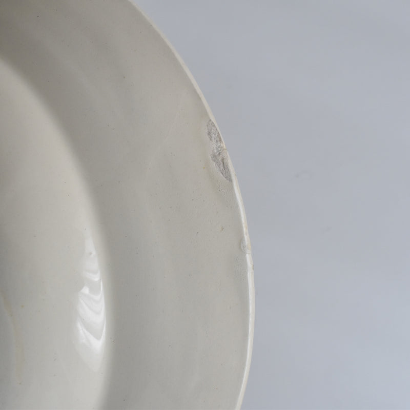 Vintage Deep Plate, Digoin & Sarreguemines, Simple, Cream, D