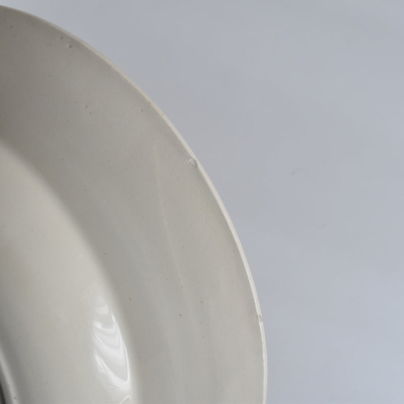 Vintage Deep Plate, Digoin & Sarreguemines, Simple, Cream, D