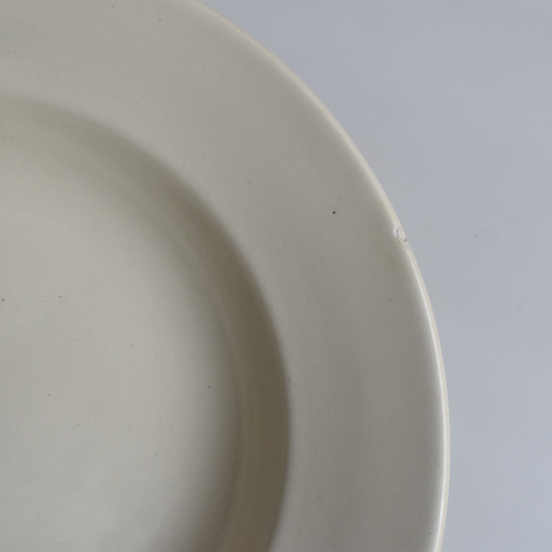 Vintage Deep Plate, Digoin & Sarreguemines, Simple, Cream, D