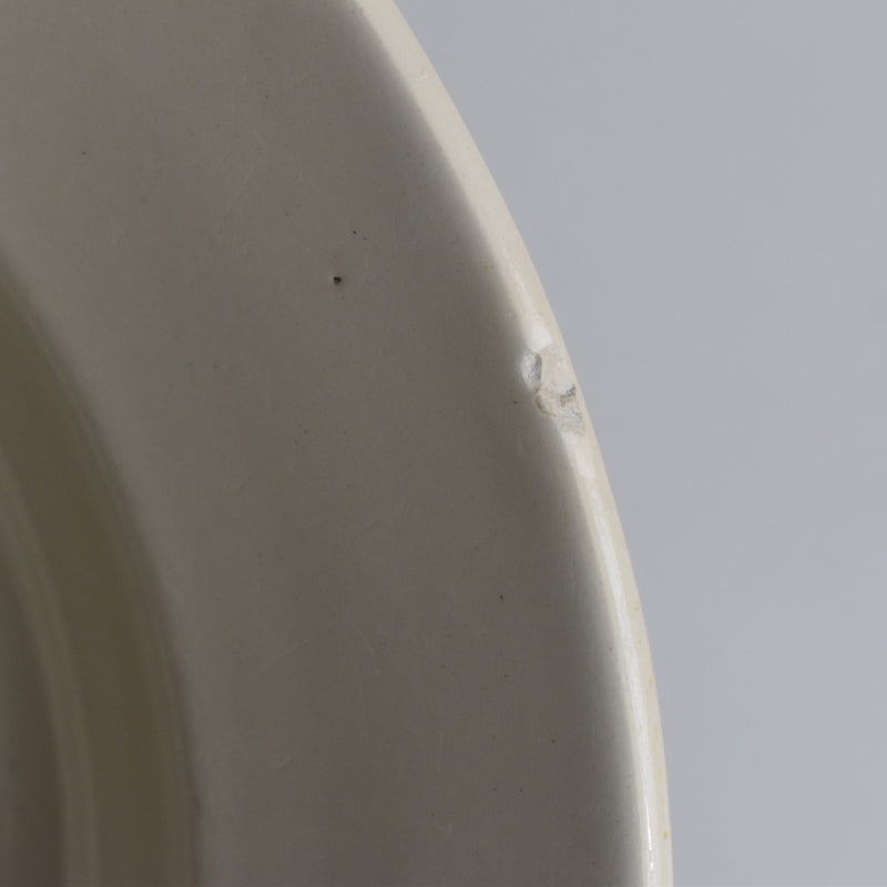 Vintage Deep Plate, Digoin & Sarreguemines, Simple, Cream, D