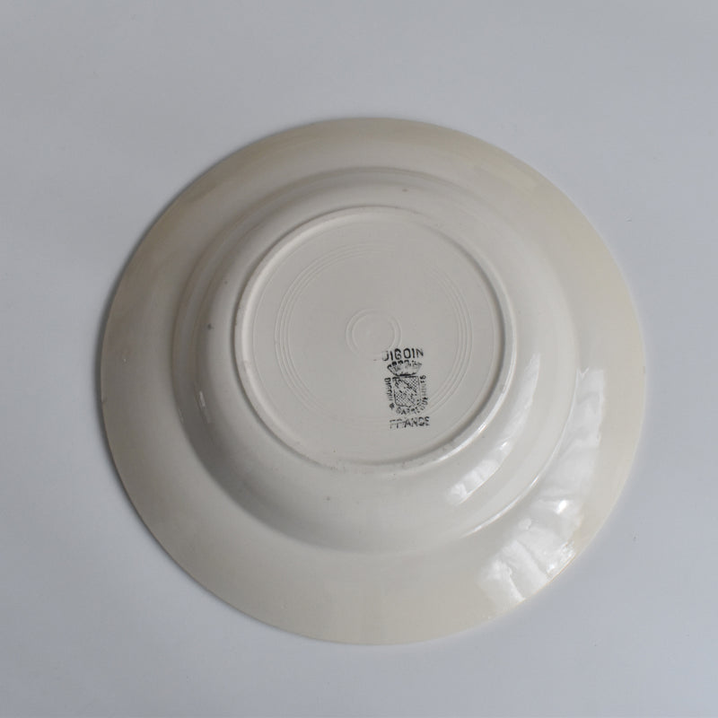 Vintage Deep Plate Digoin & Sarreguemines Simple Cream E