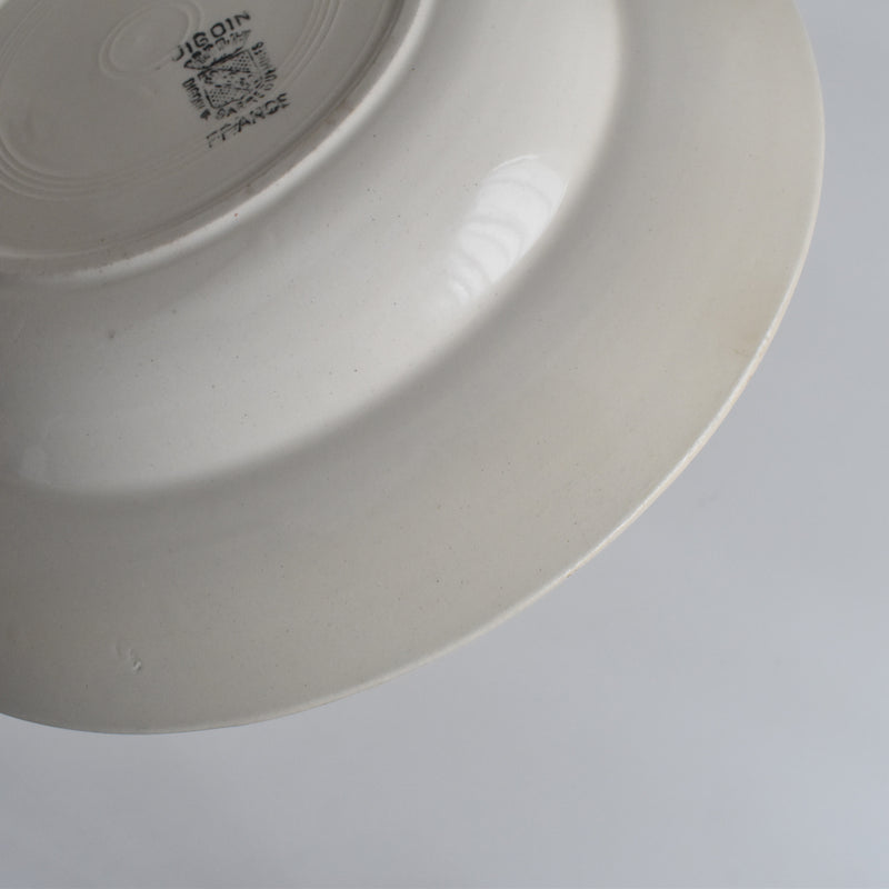 Vintage Deep Plate Digoin & Sarreguemines Simple Cream E