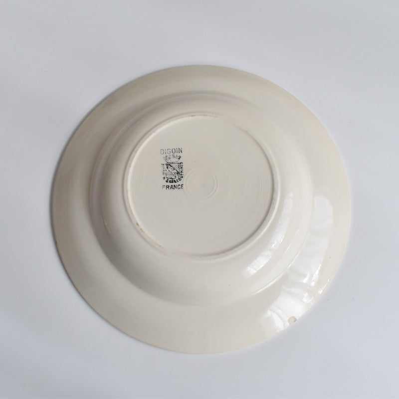 Vintage Deep Plate, Digoin & Sarreguemines, Simple, Cream G