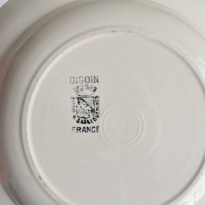 Vintage Deep Plate, Digoin & Sarreguemines, Simple, Cream G