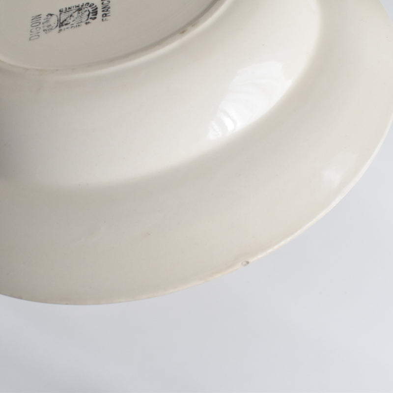 Vintage Deep Plate, Digoin & Sarreguemines, Simple, Cream G