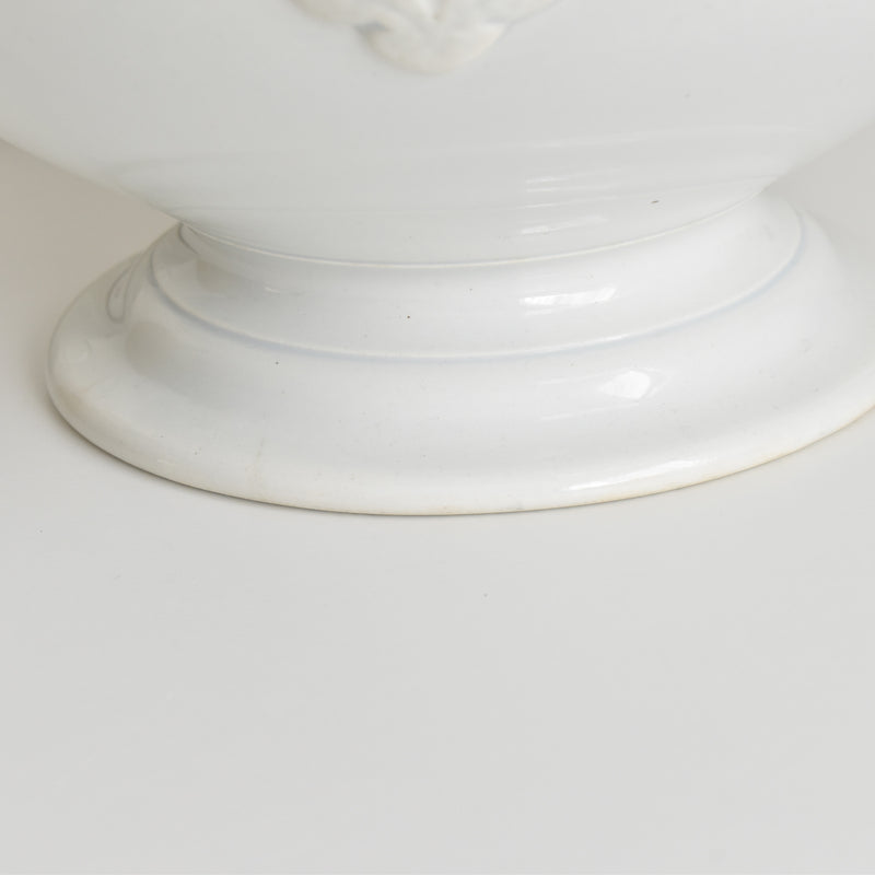 Antique Soup Tureen, Creil et Montereau, White