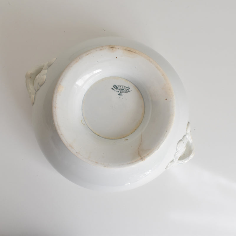 Antique Soup Tureen, Creil et Montereau, White