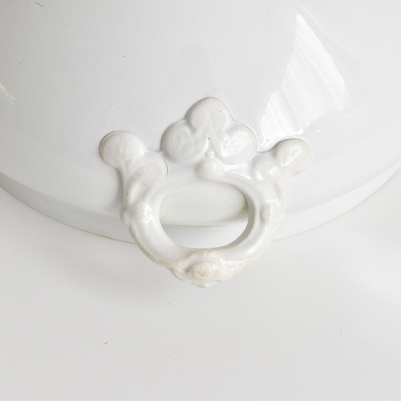 Antique Soup Tureen, Creil et Montereau, White