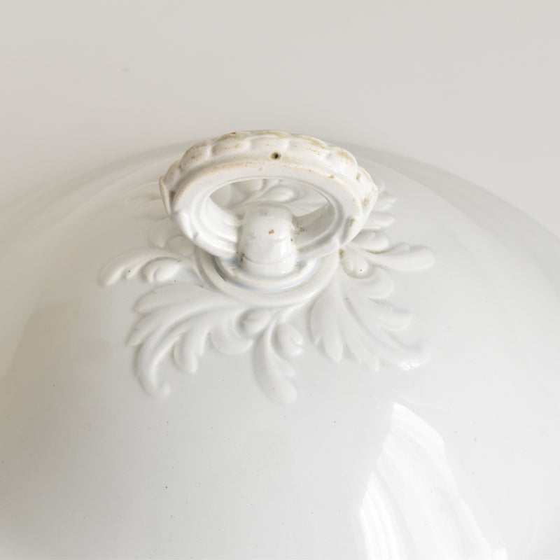 Antique Soup Tureen, Creil et Montereau, White