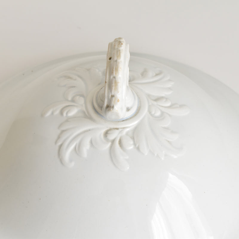 Antique Soup Tureen, Creil et Montereau, White