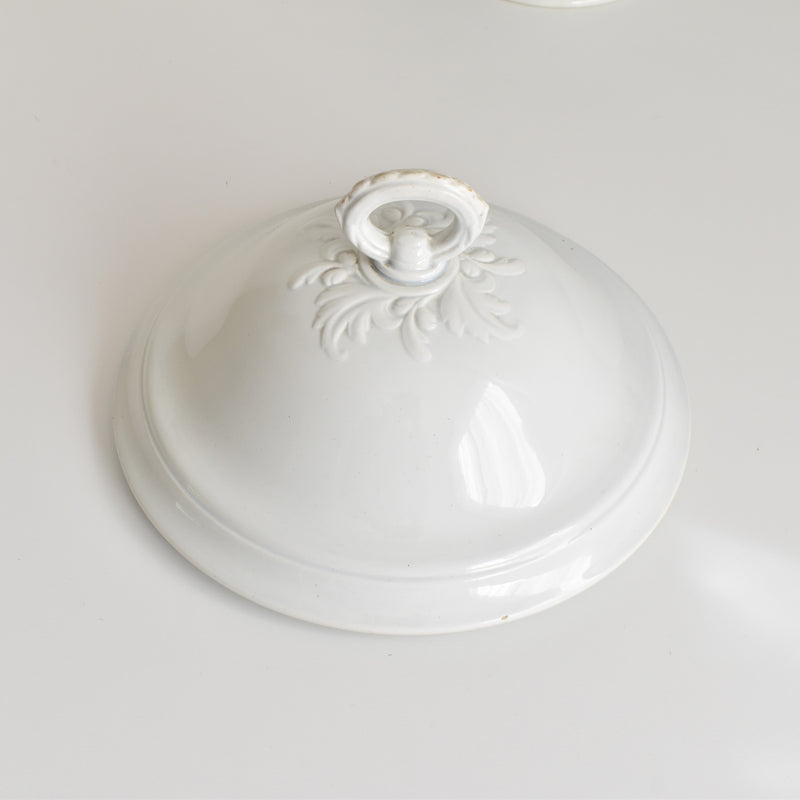 Antique Soup Tureen, Creil et Montereau, White