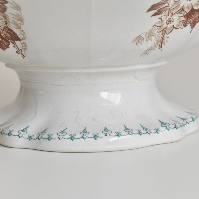 Antique Soup Tureen, U&C Sarreguemines Flore