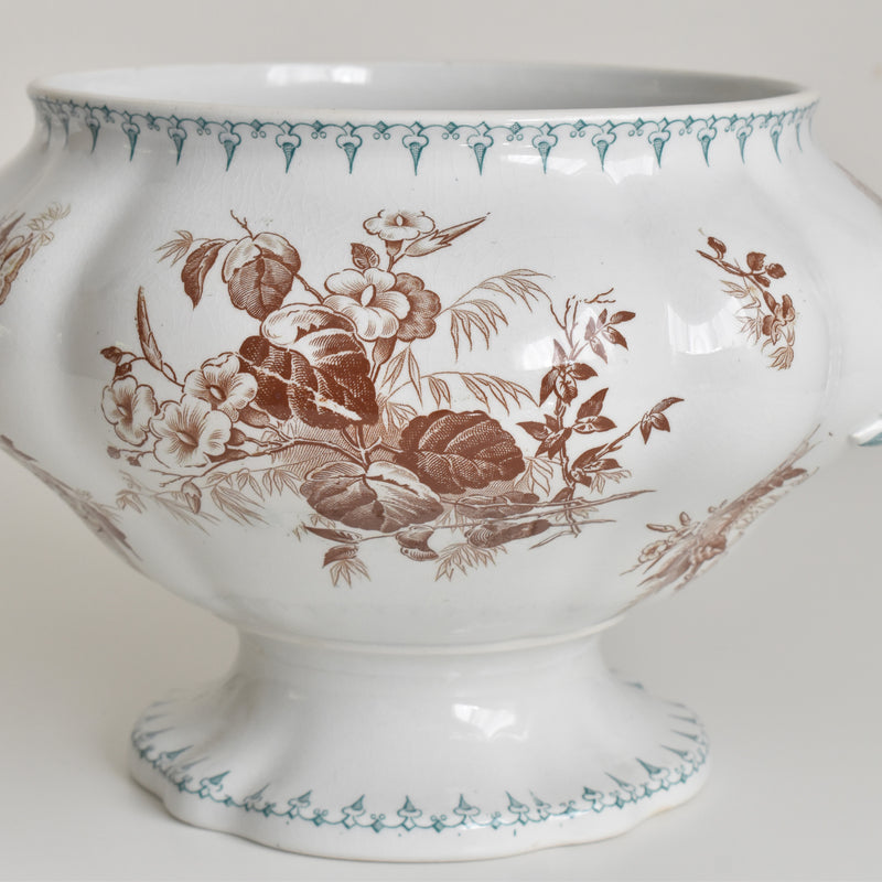 Antique Soup Tureen, U&C Sarreguemines Flore