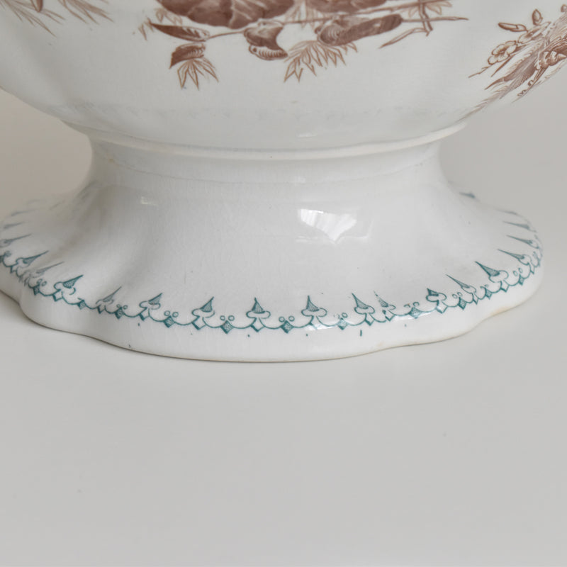 Antique Soup Tureen, U&C Sarreguemines Flore