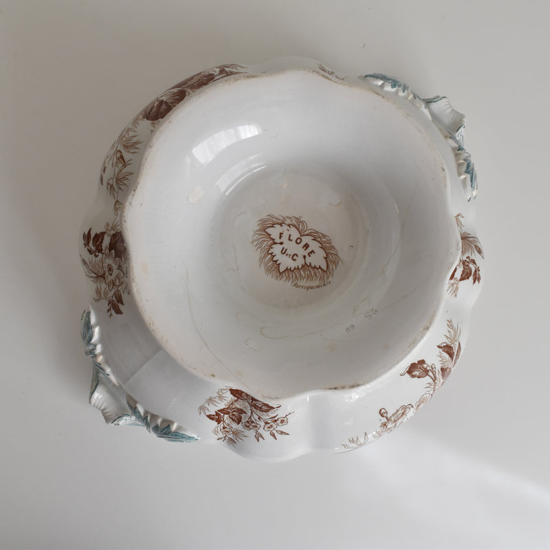 Antique Soup Tureen, U&C Sarreguemines Flore
