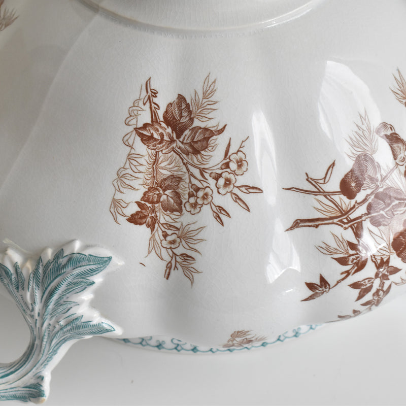 Antique Soup Tureen, U&C Sarreguemines Flore