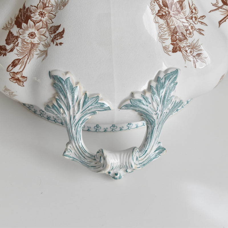 Antique Soup Tureen, U&C Sarreguemines Flore