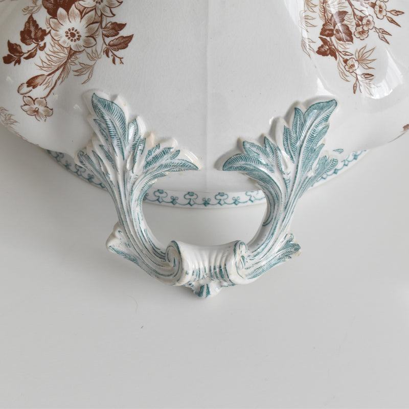 Antique Soup Tureen, U&C Sarreguemines Flore
