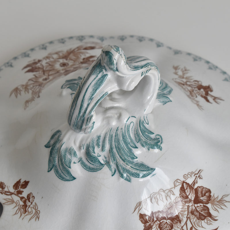 Antique Soup Tureen, U&C Sarreguemines Flore