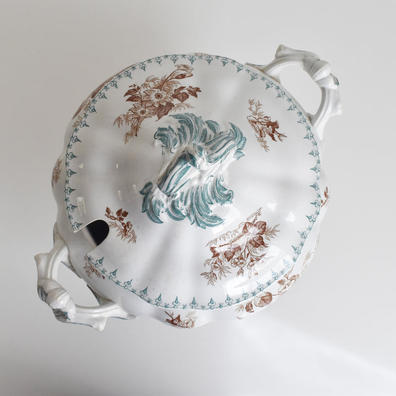 Antique Soup Tureen, U&C Sarreguemines Flore