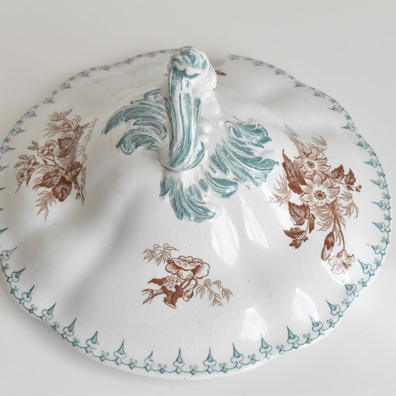 Antique Soup Tureen, U&C Sarreguemines Flore