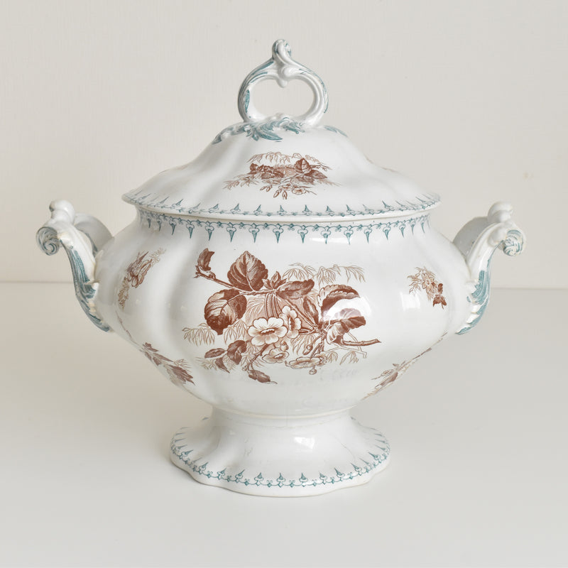 Antique Soup Tureen, U&C Sarreguemines Flore