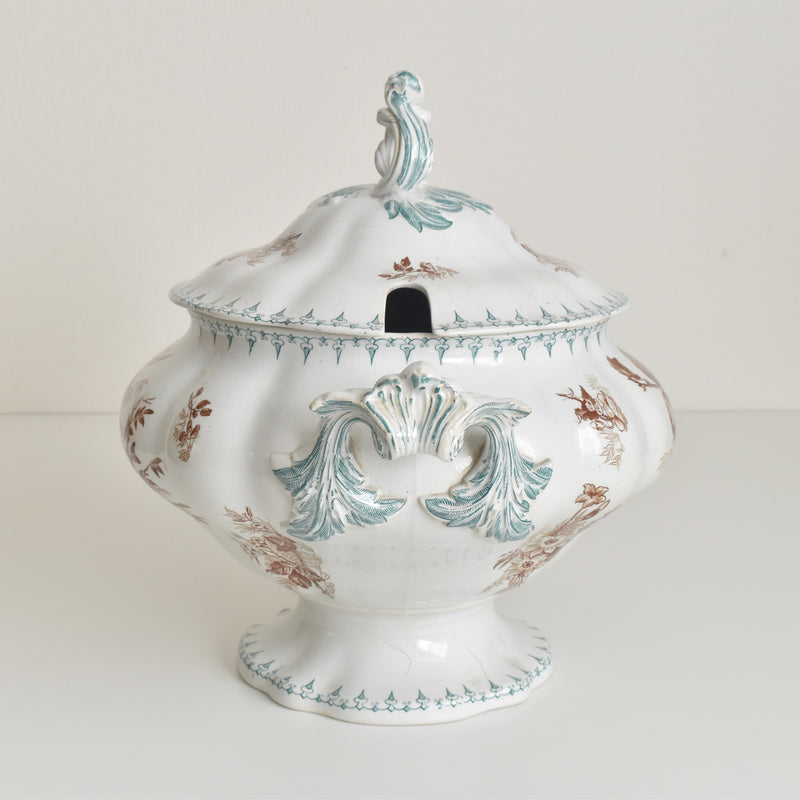 Antique Soup Tureen, U&C Sarreguemines Flore