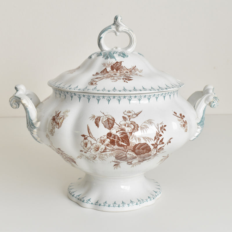 Antique Soup Tureen, U&C Sarreguemines Flore
