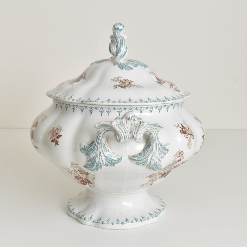 Antique Soup Tureen, U&C Sarreguemines Flore